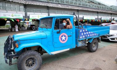 ‘Capitão América’ das estradas viajou 11 horas para se vacinar contra a Covid-19