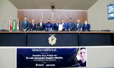 Alexandre Perote, vice-prefeito de Humaitá, recebe Medalha Ruy Araújo da Aleam