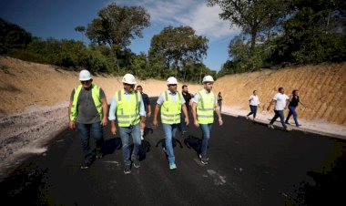 Wilson Lima vistoria início do asfaltamento do viaduto do Anel Leste