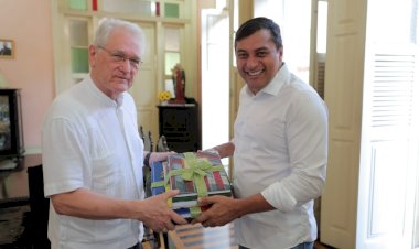 Wilson Lima reúne com  Dom Leonardo Steiner, que será empossado cardeal no próximo dia 27