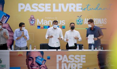 Governador Wilson Lima e prefeito David Almeida renovam convênio para garantir Passe Livre Estudantil 2023