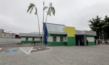 Governador em exercício, Roberto Cidade, vistoria obra de revitalização do Caic Edson Melo na zona leste