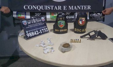 Cinco armas de fogo foram apreendidas pela Polícia Militar do Amazonas em Manaus e Região Metropolitana
