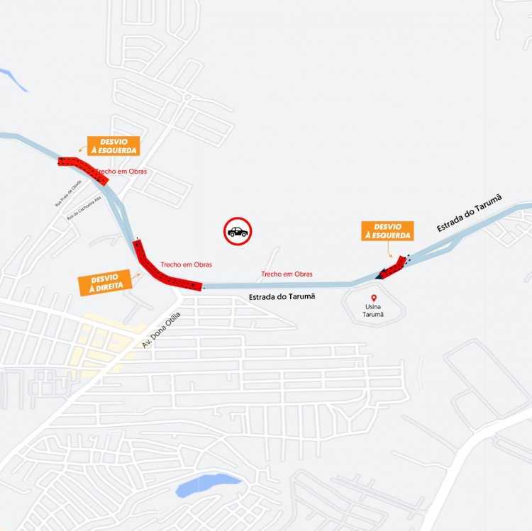 Anel Sul: Estrada do Tarumã terá novos desvios a partir deste sábado (24/09)