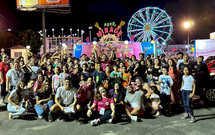 Em Manaus, mais de 180 crianças de instituições sociais participam do Dia Nacional da Alegria no Mirage Park