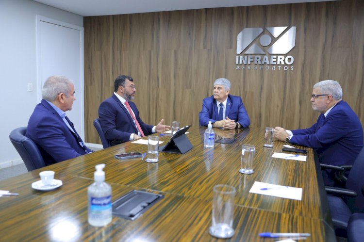 Governador Wilson Lima e presidente da Infraero reúnem-se para tratar sobre aeroportos do interior