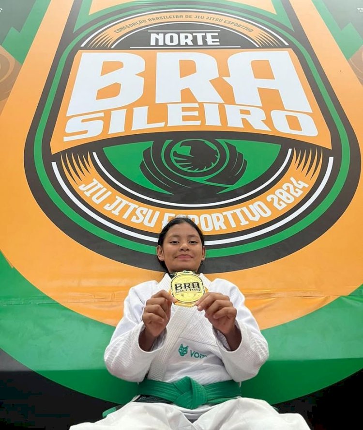 Com apenas 14 anos, 'Moana' conquista 2 medalhas de ouro na Copa Cidade de Manaus de Jiu-Jítsu